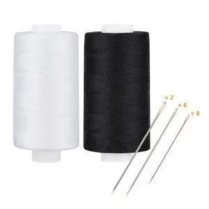 All Purpose Thread Polyester 400 Yards Each (1 White 1 Black) All Purpose Thread Polyester 400 Yards Each (1 White 1 Black)