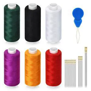 6 Pcs Sewing Thread Kit, 400 Yards Each Spool 402 Polyester Thread with Sewing Needle & Threader, Sewing Threads for Sewing Machine, Hand Stitching, Embroidery 6 Pcs Sewing Thread Kit, 400 Yards Each Spool 402 Polyester Thread with Sewing Needle & Threader, Sewing Threads for Sewing Machine, Hand Stitching, Embroidery