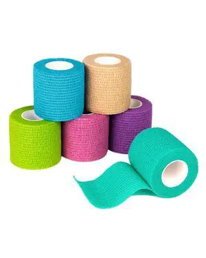 Self Adhesive Bandage Wrap, Medical Tape in First Aid Kit, Cohesive Bandages for Wounds Sport Vet, 2 Inches X 5 Yards 6 Rolls, Rainbow Self Adhesive Bandage Wrap, Medical Tape in First Aid Kit, Cohesive Bandages for Wounds Sport Vet, 2 Inches X 5 Yards 6 Rolls, Rainbow