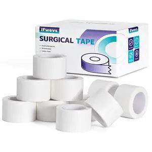 Paper Medical Tape 10 Rolls - 1" x 10 Yards Latex-Free & Hypoallergenic Soft Paper Surgical Tape, Applicable to Surgical Tape for Skin, Dressings, Wound First Aid Tape Paper Medical Tape 10 Rolls - 1" x 10 Yards Latex-Free & Hypoallergenic Soft Paper Surgical Tape, Applicable to Surgical Tape for Skin, Dressings, Wound First Aid Tape