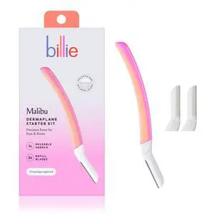 Dermaplane Starter Kit - Reusable Handle + 3 Refill Blades - Remove Facial Hair + Perfectly Shape Brows - Dermatologist-Approved - Malibu Dermaplane Starter Kit - Reusable Handle + 3 Refill Blades - Remove Facial Hair + Perfectly Shape Brows - Dermatologist-Approved - Malibu