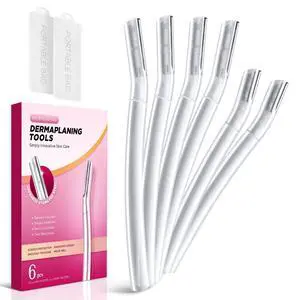 Dermaplane Razor for Women Face, (6 Count) Professional Dermaplaning Tool for Peach Fuzz, Facial and Eyebrow Hair Removal, Gentle Skin Exfoliation Blade Dermaplane Razor for Women Face, (6 Count) Professional Dermaplaning Tool for Peach Fuzz, Facial and Eyebrow Hair Removal, Gentle Skin Exfoliation Blade