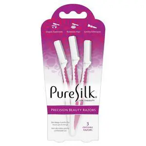 Precision Beauty Dermaplane Razor | Facial Razor, Exfoliating and Dermaplaning Tool with Safety Cover | Shapes Eyebrows, Removes Hair and Smooths Skin | 3 Count Disposable Precision Beauty Dermaplane Razor | Facial Razor, Exfoliating and Dermaplaning Tool with Safety Cover | Shapes Eyebrows, Removes Hair and Smooths Skin | 3 Count Disposable