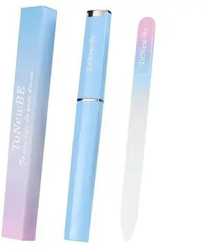 Glass Nail File in Case, Glass Fingernail File, Czech File, Double-Sided Etched Nail File for Nail Art & Nail Care, Christmas Gifts Stocking Stuffers (Pink-Blue) Glass Nail File in Case, Glass Fingernail File, Czech File, Double-Sided Etched Nail File for Nail Art & Nail Care, Christmas Gifts Stocking Stuffers (Pink-Blue)