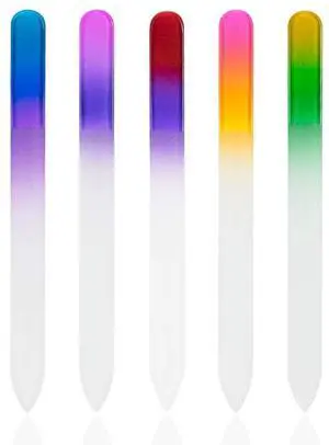 5 Pcs Glass Nail File with Plastic Sleeve, Crystal Fingernail Files, Double Sided Finger Nail Files, Professional Manicure Nail Care for Women Girls 5 Pcs Glass Nail File with Plastic Sleeve, Crystal Fingernail Files, Double Sided Finger Nail Files, Professional Manicure Nail Care for Women Girls
