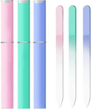 3 Pack Glass Nail Files for Natural Nail Professional Crystal Fingernail Files Double-Sided Etched Gentle Nail Care for Women Adults Pink,Green,Blue 3 Pack Glass Nail Files for Natural Nail Professional Crystal Fingernail Files Double-Sided Etched Gentle Nail Care for Women Adults Pink,Green,Blue