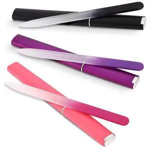 3 Pack Crystal Glass Fingernail File with Case for Natural Nail Professional Czech Glass File Double-Sided Etched Gentle Nail Care Stocking Stuffers for Women or Adults, Unique Gifts 3 Pack Crystal Glass Fingernail File with Case for Natural Nail Professional Czech Glass File Double-Sided Etched Gentle Nail Care Stocking Stuffers for Women or Adults, Unique Gifts