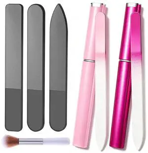 5Pcs Glass Nail File Polisher Set for Natural Nails, 2Pcs Crystal Glass Fingernail Files with Case 3Pcs Nano Glass Nail Shiner Double Sided Etched Nail Buffer for Nail Care Manicure Salon Travel Home 5Pcs Glass Nail File Polisher Set for Natural Nails, 2Pcs Crystal Glass Fingernail Files with Case 3Pcs Nano Glass Nail Shiner Double Sided Etched Nail Buffer for Nail Care Manicure Salon Travel Home
