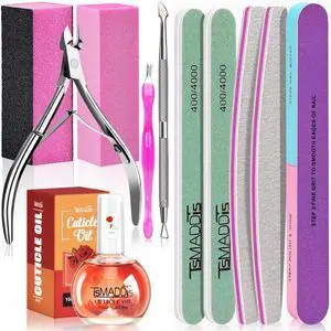 Manicure Tools Kit Nail Care Kit with 3 pcs Files, 2 pcs Buffer Blocks, 2 Polishing Buffers, Cuticle Nipper, Pusher and Cuticle Oil Manicure Tools Kit Nail Care Kit with 3 pcs Files, 2 pcs Buffer Blocks, 2 Polishing Buffers, Cuticle Nipper, Pusher and Cuticle Oil