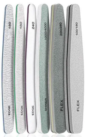 6pcs Nail File Nail Buffers for Natural Nails, Emery Boards for Nails, Nail Buffer and Shine Kit Nail Filer, Nail Buffer Block 100/180 Grit Nail Files Fingernail Files 6pcs Nail File Nail Buffers for Natural Nails, Emery Boards for Nails, Nail Buffer and Shine Kit Nail Filer, Nail Buffer Block 100/180 Grit Nail Files Fingernail Files