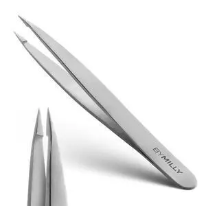 Pointed Tweezers | High Carbon Stainless Steel Needle Nose | Fine Point Precision Hair Removal | Perfectly Aligned & Hand-Filed Sharp | Silver Pointed Tweezers | High Carbon Stainless Steel Needle Nose | Fine Point Precision Hair Removal | Perfectly Aligned & Hand-Filed Sharp | Silver