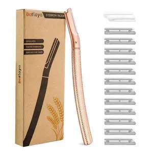 Eyebrow Razor-Face Razors for Women-Dermaplaning Tool for Face Exfoliation & Peach Fuzz with 12 Refill Blades-Facial Dermaplane Razors Shaver-Rose Gold Eyebrow Razor-Face Razors for Women-Dermaplaning Tool for Face Exfoliation & Peach Fuzz with 12 Refill Blades-Facial Dermaplane Razors Shaver-Rose Gold