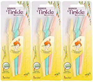 Tinkle Dermaplaning Tool 9ct, Dermaplane Razor for Women, Safe and Easy Peach Fuzz Remover, Eyebrow Trimmer with Protective Cover (3 Packs of 3), Stocking Stuffers Tinkle Dermaplaning Tool 9ct, Dermaplane Razor for Women, Safe and Easy Peach Fuzz Remover, Eyebrow Trimmer with Protective Cover (3 Packs of 3), Stocking Stuffers