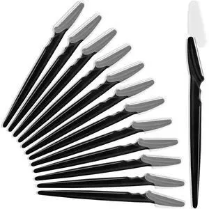 12 Pcs Eyebrow Razors, Face Razors Multipurpose, Exfoliating Dermaplaning Tools, Eyebrow Trimmers Shaver with Protective Cover, Facial Hair Removal for Women Men Body Use (Black) 12 Pcs Eyebrow Razors, Face Razors Multipurpose, Exfoliating Dermaplaning Tools, Eyebrow Trimmers Shaver with Protective Cover, Facial Hair Removal for Women Men Body Use (Black)