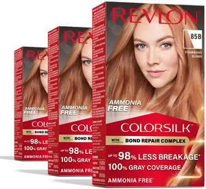 with Bond Repair Complex, Blonde Permanent Hair Color, 100% Gray Coverage, Ammonia Free Hair Dye, Vegan Keratin, 85B Strawberry Blonde (Pack of 3) with Bond Repair Complex, Blonde Permanent Hair Color, 100% Gray Coverage, Ammonia Free Hair Dye, Vegan Keratin, 85B Strawberry Blonde (Pack of 3)