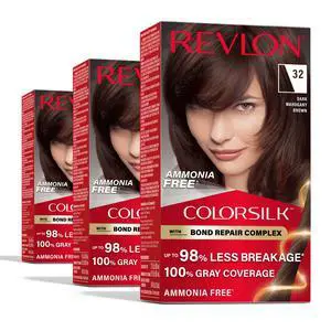 with Bond Repair Complex, Brown Permanent Hair Color, 100% Gray Coverage, Ammonia Free Hair Dye, Vegan Keratin, 32 Dark Mahogany Brown (Pack of 3) with Bond Repair Complex, Brown Permanent Hair Color, 100% Gray Coverage, Ammonia Free Hair Dye, Vegan Keratin, 32 Dark Mahogany Brown (Pack of 3)