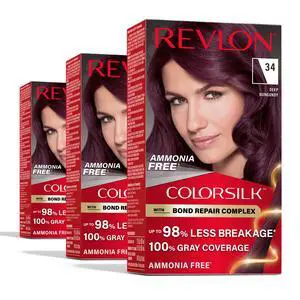 with Bond Repair Complex, Burgundy Permanent Hair Color, 100% Gray Coverage, Ammonia Free Hair Dye, Vegan Keratin, 34 Deep Burgundy (Pack of 3) with Bond Repair Complex, Burgundy Permanent Hair Color, 100% Gray Coverage, Ammonia Free Hair Dye, Vegan Keratin, 34 Deep Burgundy (Pack of 3)