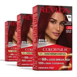 with Bond Repair Complex, Permanent Hair Color, 100% Gray Coverage, Ammonia Free Dye, Vegan Keratin, 56 Radiant Raspberry, 3 pack with Bond Repair Complex, Permanent Hair Color, 100% Gray Coverage, Ammonia Free Dye, Vegan Keratin, 56 Radiant Raspberry, 3 pack