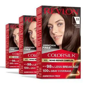 with Bond Repair Complex, Brown Permanent Hair Color, 100% Gray Coverage, Ammonia Free Hair Dye, Vegan Keratin, 33 Dark Soft Brown (Pack of 3) with Bond Repair Complex, Brown Permanent Hair Color, 100% Gray Coverage, Ammonia Free Hair Dye, Vegan Keratin, 33 Dark Soft Brown (Pack of 3)