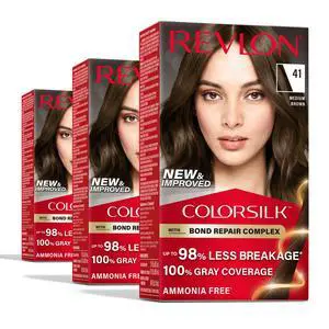 with Bond Repair Complex, Brown Permanent Hair Color, 100% Gray Coverage, Ammonia Free Hair Dye, Vegan Keratin, 41 Medium Brown (Pack of 3) with Bond Repair Complex, Brown Permanent Hair Color, 100% Gray Coverage, Ammonia Free Hair Dye, Vegan Keratin, 41 Medium Brown (Pack of 3)