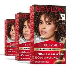 with Bond Repair Complex, Brown Permanent Hair Color, 100% Gray Coverage, Ammonia Free Hair Dye, Vegan Keratin, 43 Medium Golden Brown (Pack of 3) with Bond Repair Complex, Brown Permanent Hair Color, 100% Gray Coverage, Ammonia Free Hair Dye, Vegan Keratin, 43 Medium Golden Brown (Pack of 3)