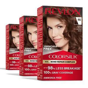 with Bond Repair Complex, Brown Permanent Hair Color, 100% Gray Coverage, Ammonia Free Hair Dye, Vegan Keratin, 46 Medium Golden Chestnut Brown (Pack of 3) with Bond Repair Complex, Brown Permanent Hair Color, 100% Gray Coverage, Ammonia Free Hair Dye, Vegan Keratin, 46 Medium Golden Chestnut Brown (Pack of 3)