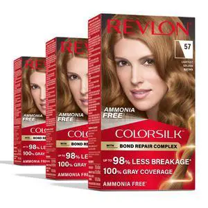 with Bond Repair Complex, Brown Permanent Hair Color, 100% Gray Coverage, Ammonia Free Hair Dye, Vegan Keratin, 57 Lightest Golden Brown (Pack of 3) with Bond Repair Complex, Brown Permanent Hair Color, 100% Gray Coverage, Ammonia Free Hair Dye, Vegan Keratin, 57 Lightest Golden Brown (Pack of 3)