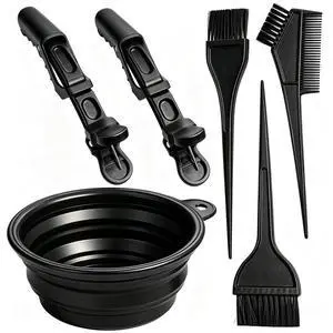 6Pcs Professional Salon Hair Coloring Dyeing Kit, Hair Bleach Dit Hair Coloring Products with Hair Dye Brush, Hair Color Bowl, Hair Clips 6Pcs Professional Salon Hair Coloring Dyeing Kit, Hair Bleach Dit Hair Coloring Products with Hair Dye Brush, Hair Color Bowl, Hair Clips
