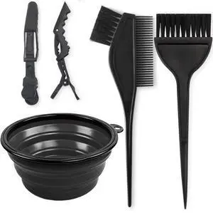 5Pcs Professional Salon Hair Coloring Dyeing Kit, Hair Bleach Dit Hair Coloring Products with Hair Dye Brush, Hair Color Bowl, Hair Clips 5Pcs Professional Salon Hair Coloring Dyeing Kit, Hair Bleach Dit Hair Coloring Products with Hair Dye Brush, Hair Color Bowl, Hair Clips