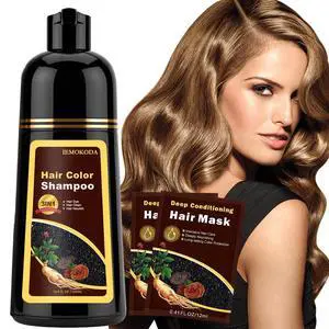 Instant Blonde Brown Hair Dye Shampoo for Vibrant Hair Color, Natural Herbal Hair Color Shampoo Hair Dye, 3 in 1 Coloring & Care Formula Lasts 3-4 Weeks, Easy & Quick to Use for Women Men, 500ML Instant Blonde Brown Hair Dye Shampoo for Vibrant Hair Color, Natural Herbal Hair Color Shampoo Hair Dye, 3 in 1 Coloring & Care Formula Lasts 3-4 Weeks, Easy & Quick to Use for Women Men, 500ML