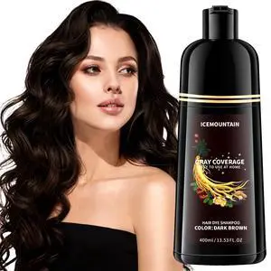 Dark Brown Hair Dye Shampoo 3 in 1, 100% Gray Hair Coverage Natural Herbal Hair Color Shampoo for Women Men Dark Brown Hair Dye Shampoo 3 in 1, 100% Gray Hair Coverage Natural Herbal Hair Color Shampoo for Women Men