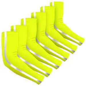 6 Pairs UV Arm Sleeves for Men Women Sun Protection Cooling Arm Cover High Visibility for Basketball Outdoor Sports(Fluorescent Yellow) 6 Pairs UV Arm Sleeves for Men Women Sun Protection Cooling Arm Cover High Visibility for Basketball Outdoor Sports(Fluorescent Yellow)