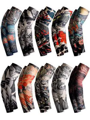 20 Pcs Men's Cooling Arm Sleeves Long Fingerless Arm Cover Anti Slip UV Protection Sun Temporary Tattoo Sleeves(Fashion Style,Striking Colors,Medium) 20 Pcs Men's Cooling Arm Sleeves Long Fingerless Arm Cover Anti Slip UV Protection Sun Temporary Tattoo Sleeves(Fashion Style,Striking Colors,Medium)