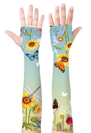 Gardening Sleeves for Women Farm UV Sun Protection Anti-Scratch Cooling Sleeves with Thumb Hole Arms Cover Outdoors (Gradient blue green) Gardening Sleeves for Women Farm UV Sun Protection Anti-Scratch Cooling Sleeves with Thumb Hole Arms Cover Outdoors (Gradient blue green)