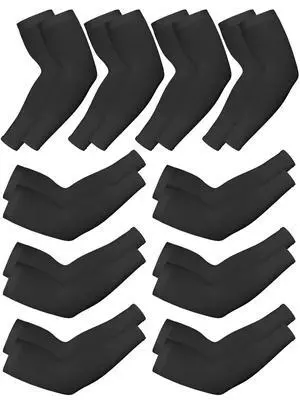 10 Pairs UV Arm Sleeve for Men Women Cooling Tattoo Cover up Compression Sun Protection Sleeves for Outdoor Activities(Fresh Black,13-15.5'' Length) 10 Pairs UV Arm Sleeve for Men Women Cooling Tattoo Cover up Compression Sun Protection Sleeves for Outdoor Activities(Fresh Black,13-15.5'' Length)