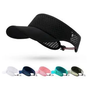 Adjustable Mesh Sports Visor Breathable Sun Hat for Men Women Black Adjustable Mesh Sports Visor Breathable Sun Hat for Men Women Black