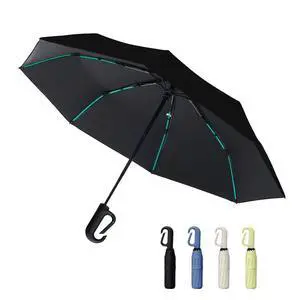 Compact Automatic Folding Travel Umbrella - Windproof Rainproof Backpack Hook Design, UPF50+ Sun Protection for Hiking, Outdoor, School, Golf Course & Daily Use, Sturdy Multi-Ribbed Frame Compact Automatic Folding Travel Umbrella - Windproof Rainproof Backpack Hook Design, UPF50+ Sun Protection for Hiking, Outdoor, School, Golf Course & Daily Use, Sturdy Multi-Ribbed Frame