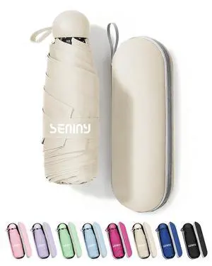 Mini Portable Travel Umbrella with Case - Compact Umbrellas for Rain & Sun UV Protection for Backpack Pocket, Lightweight Folding Small Umbrella, Tiny Purse Size UV Blocker for Kids Women Girls Mini Portable Travel Umbrella with Case - Compact Umbrellas for Rain & Sun UV Protection for Backpack Pocket, Lightweight Folding Small Umbrella, Tiny Purse Size UV Blocker for Kids Women Girls