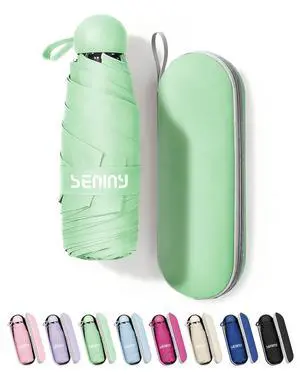 Mini Portable Travel Umbrella with Case - Compact Umbrellas for Rain & Sun UV Protection for Backpack Pocket, Lightweight Folding Small Umbrella, Tiny Purse Size UV Blocker for Kids Women Girls Mini Portable Travel Umbrella with Case - Compact Umbrellas for Rain & Sun UV Protection for Backpack Pocket, Lightweight Folding Small Umbrella, Tiny Purse Size UV Blocker for Kids Women Girls