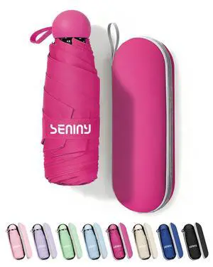 Mini Portable Travel Umbrella with Case - Compact Umbrellas for Rain & Sun UV Protection for Backpack Pocket, Lightweight Folding Small Umbrella, Tiny Purse Size UV Blocker for Kids Women Girls Mini Portable Travel Umbrella with Case - Compact Umbrellas for Rain & Sun UV Protection for Backpack Pocket, Lightweight Folding Small Umbrella, Tiny Purse Size UV Blocker for Kids Women Girls