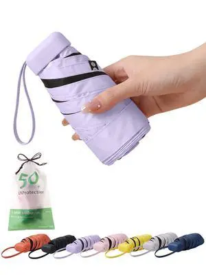 Mini Travel Umbrella Small Compact UV Blocking Manual Open Close Portable Sun Protection for Women Kids and Men Mini Travel Umbrella Small Compact UV Blocking Manual Open Close Portable Sun Protection for Women Kids and Men