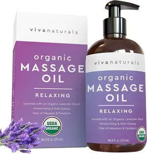 Organic Massage Oil, Lavender Scented, 8 fl oz (237 mL) Non-Greasy, Certified Organic Massage Therapy Oils Organic Massage Oil, Lavender Scented, 8 fl oz (237 mL) Non-Greasy, Certified Organic Massage Therapy Oils