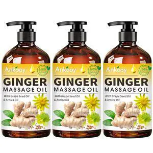 3 Pack Ginger Massage Oil with Arnica Oil,Vitamin E Oil and Grape Seed Oil,Ginger Oil for Lymphatic Drainage,100% Natural Ginger Essential Oil for Warming and Relaxing 3 Pack Ginger Massage Oil with Arnica Oil,Vitamin E Oil and Grape Seed Oil,Ginger Oil for Lymphatic Drainage,100% Natural Ginger Essential Oil for Warming and Relaxing
