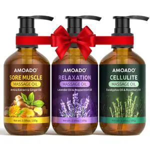 Massage Oil for Massage Therapy, Arnica & Ginger Oil, Lavender & Mint Oil, Eucalyptus & Rosemary Essential Oils, Sore Muscle Relief, Anti Cellulite, Relaxation, Body Massage Oils Spa Gift Set, 10.5oz Massage Oil for Massage Therapy, Arnica & Ginger Oil, Lavender & Mint Oil, Eucalyptus & Rosemary Essential Oils, Sore Muscle Relief, Anti Cellulite, Relaxation, Body Massage Oils Spa Gift Set, 10.5oz