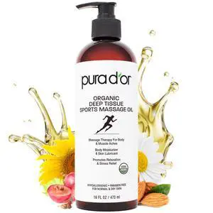 16 Oz Organic Deep Tissue Sports Massage - Jojoba, Sunflower, Almond, Grapefruit & Eucalyptus Oils - Alleviate Muscle Soreness 16 Oz Organic Deep Tissue Sports Massage - Jojoba, Sunflower, Almond, Grapefruit & Eucalyptus Oils - Alleviate Muscle Soreness