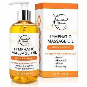 Lymphatic Massage Oil for Massage Therapy | 100% Natural Lymphatic Drainage Oil | Premium Quality with Arnica, Lemon & Ginger | for Post Surgery Recovery & Detox | 8oz Lymphatic Massage Oil for Massage Therapy | 100% Natural Lymphatic Drainage Oil | Premium Quality with Arnica, Lemon & Ginger | for Post Surgery Recovery & Detox | 8oz