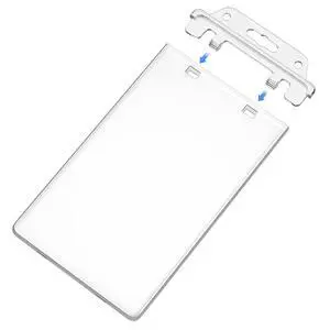 2 Pack Clear ID Badge Holder for Lanyard Hard Plastic ID Card Holder , Permanent Locking, Vertical, Heavy Duty 2 Pack Clear ID Badge Holder for Lanyard Hard Plastic ID Card Holder , Permanent Locking, Vertical, Heavy Duty