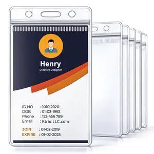 6 Pack ID Badge Holder - Vertical Badge Holder, 2.25" x 3.5" Clear Cards Holders for Lanyard, Plastic Sealable Waterproof, Name Tag Holder for Nurses, Office, and School 6 Pack ID Badge Holder - Vertical Badge Holder, 2.25" x 3.5" Clear Cards Holders for Lanyard, Plastic Sealable Waterproof, Name Tag Holder for Nurses, Office, and School