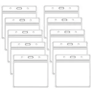 10 Pack Badge Holder ID Card Holder,Waterproof Name Badge Holders, Clear Horizontal Card Badge Holder (3.5x2.4 Inch) 10 Pack Badge Holder ID Card Holder,Waterproof Name Badge Holders, Clear Horizontal Card Badge Holder (3.5x2.4 Inch)