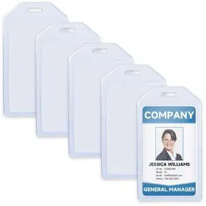 Heave Duty Clear Plastic ID Badge Holder, Silicone Made Extra Thick Name Tag ID Card Holders, Fit Standard Size Credit Cards Work ID School ID, Vertical, 5 Pack Heave Duty Clear Plastic ID Badge Holder, Silicone Made Extra Thick Name Tag ID Card Holders, Fit Standard Size Credit Cards Work ID School ID, Vertical, 5 Pack